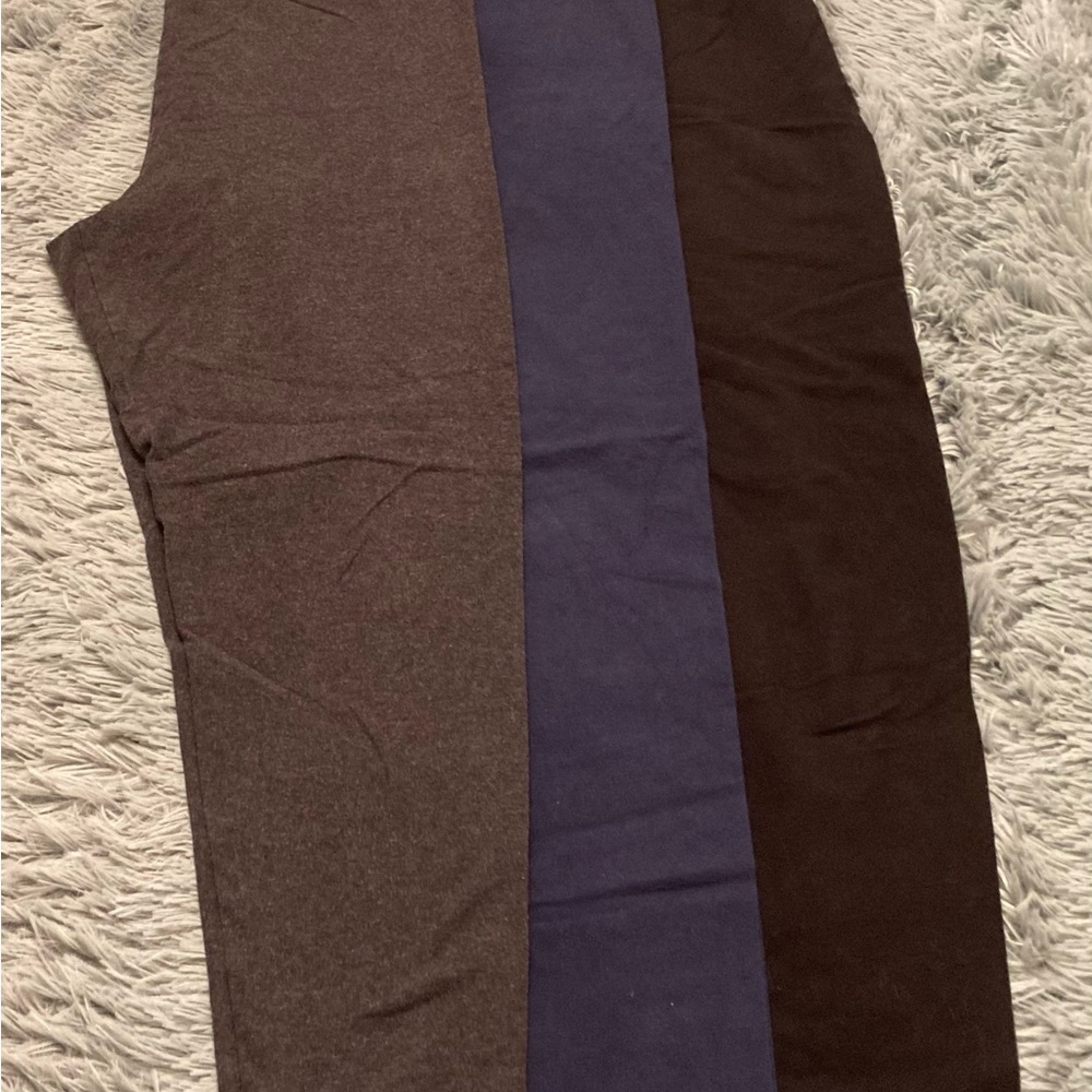 Bundle of 3 - Simply Vera Women's Leggings - Dark Gray, Blue, Black - Size XL